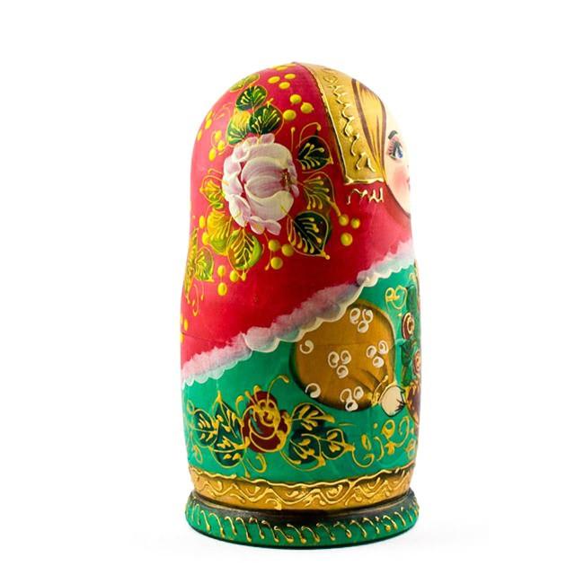 Shop 5 Girls with Basket Flowers Nesting Dolls  6.5 Inches. Buy Nesting Dolls Flowers Multi  Wood for Sale by Online Gift Shop BestPysanky stackable matryoshka stacking toy babushka Russian authentic for kids little Christmas nested matreshka wood hand painted collectible figurine figure statuette