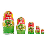 Set of 5 Olga Nesting Dolls 6.5 Inches in Multi color,  shape