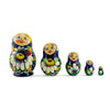Wood Set of 5 Karina Nesting Dolls 3.5 Inches in Multi color