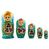 Wood Set of 5 Alla Nesting Dolls  7 Inches in Multi color