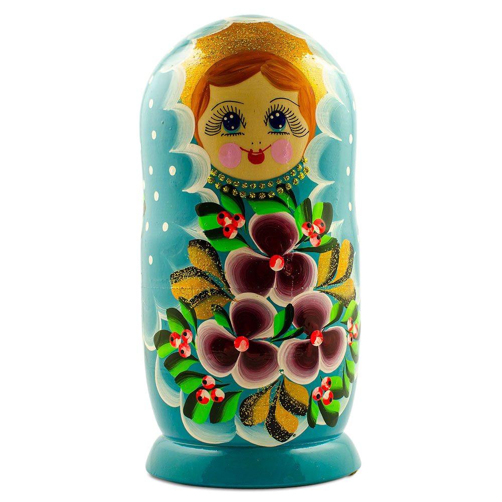 BestPysanky online gift shop sells stackable matryoshka stacking toy babushka Russian authentic for kids little Christmas nested matreshka wood hand painted collectible figurine figure statuette