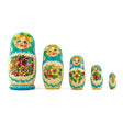 Set of 5 Garden Bouquet Dress Nesting Dolls 5.5 Inches in Blue color,  shape