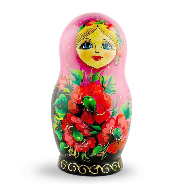 BestPysanky online gift shop sells stackable matryoshka stacking toy babushka Russian authentic for kids little Christmas nested matreshka wood hand painted collectible figurine figure statuette