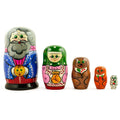 Kolobok, Babushka and Dedushka Fairy Tale Nesting Dolls 7 Inches in Multi color