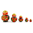 Set of 5 Elena Red Dress Wooden Nesting Dolls 4.75 Inches in Red color,  shape