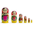 Set of 6 Wooden Dolls Nesting Dolls Semenov Matryoshka 5.75 Inches in Red color