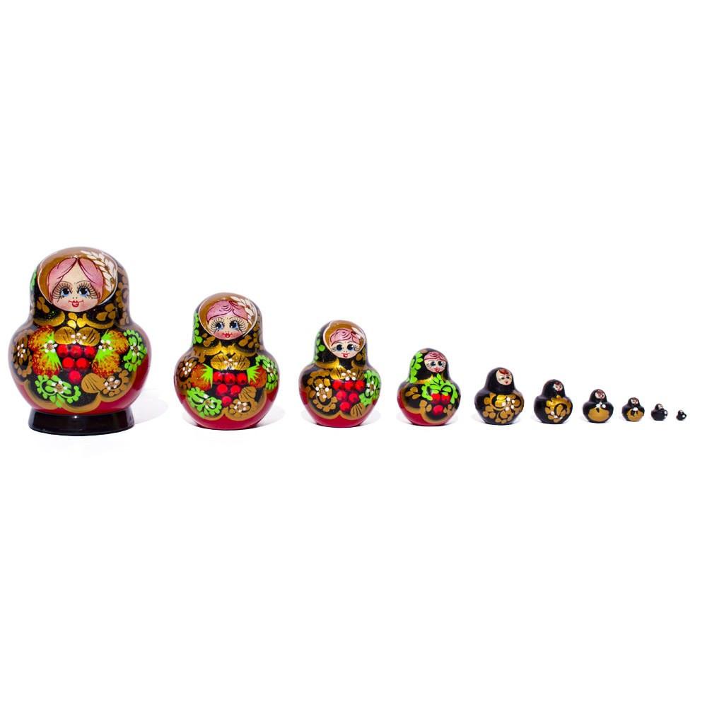 Set of 10 Valeria Nesting Dolls 5.5 Inches in Multi color,  shape