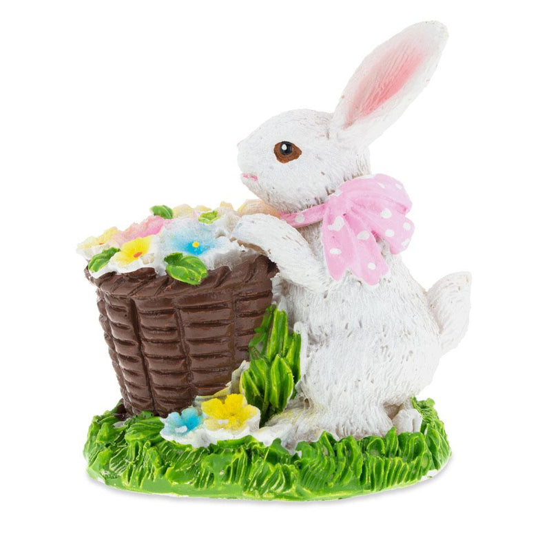 Buy Online Gift Shop Bunny with Easter Basket full of Flowers 3 Inches