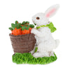 Resin Bunny with Easter Basket Full of Carrots 3 Inches in White color