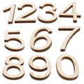 Set of 10 Unfinished Wooden Numbers (1.75 Inches) in Beige color