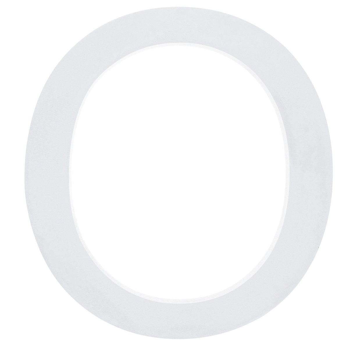 Arial Font White Painted MDF Wood Letter O (6 Inches) in White color,  shape
