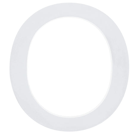 Arial Font White Painted MDF Wood Letter O (6 Inches) in White color,  shape