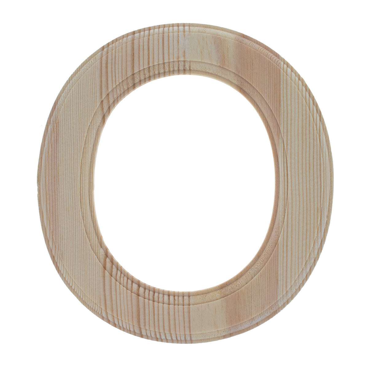 Unfinished Wooden Arial Font Letter O (6.25 Inches) in Beige color,  shape