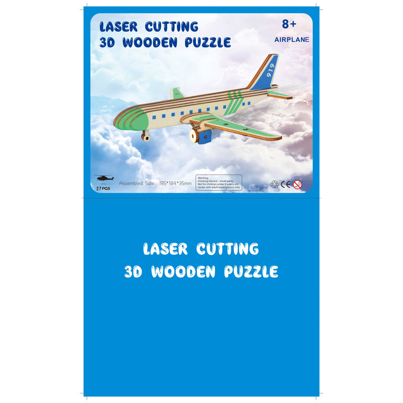 Buy Online Gift Shop Passenger Airplane Model Kit - Wooden Laser-Cut 3D Puzzle (27 Pcs)