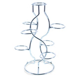 Silver Tone Metal Display Stand - Holds 7 Eggs Spheres 7.5 Inches Tall in Silver color,  shape