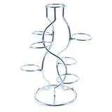 Silver Tone Metal Display Stand - Holds 7 Eggs Spheres 7.5 Inches Tall in Silver color