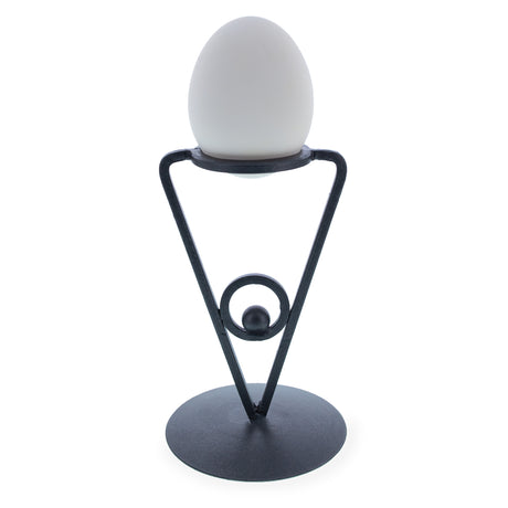 Triangle Black Wrought Iron Metal Sphere or Egg Holder Stand 6.5 Inches in Black color,  shape