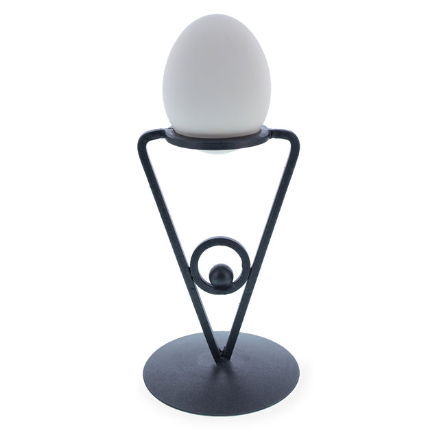 Triangle Black Wrought Iron Metal Sphere or Egg Holder Stand 6.5 Inches in Black color