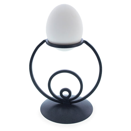 Circles Wrought Iron Metal Egg Stand Holder Display in Black color,  shape