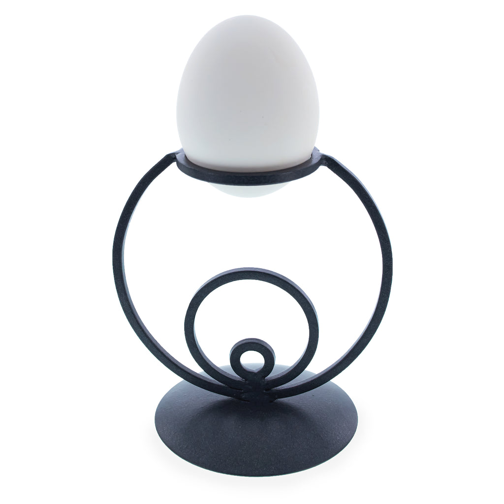 Circles Wrought Iron Metal Egg Stand Holder Display in Black color
