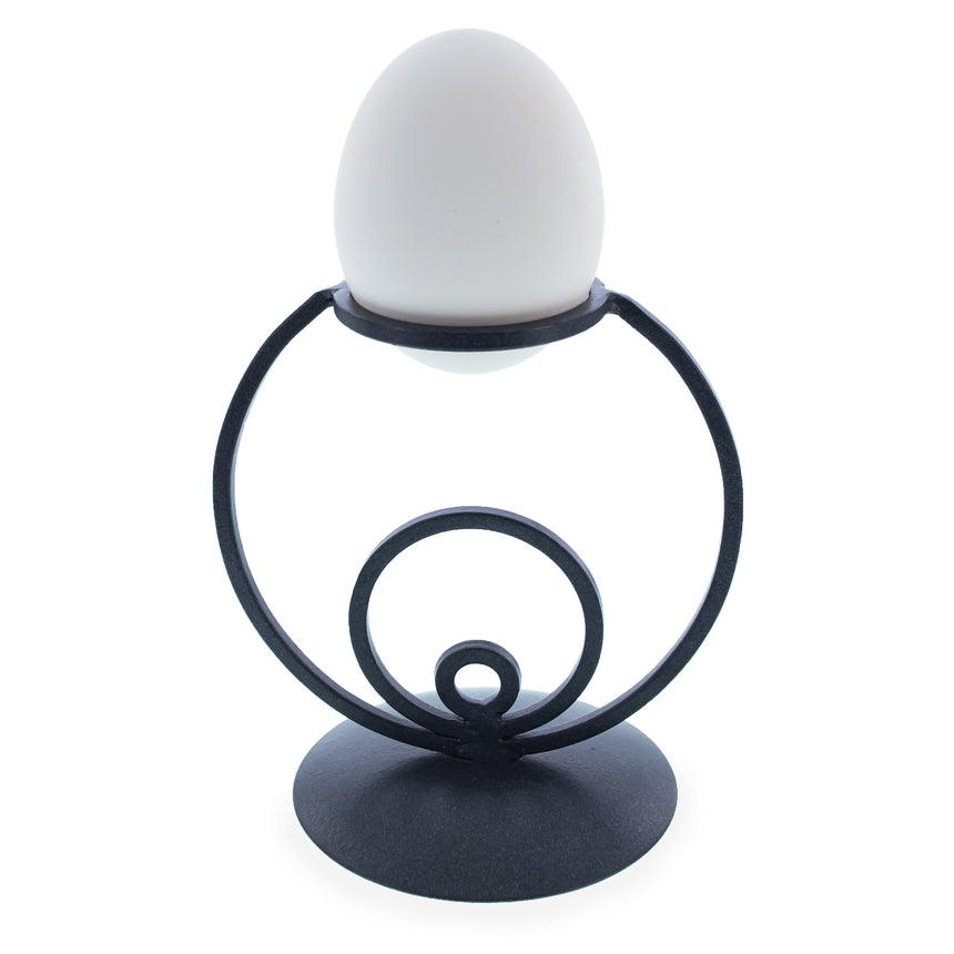 Circles Wrought Iron Metal Egg Stand Holder Display in Black color