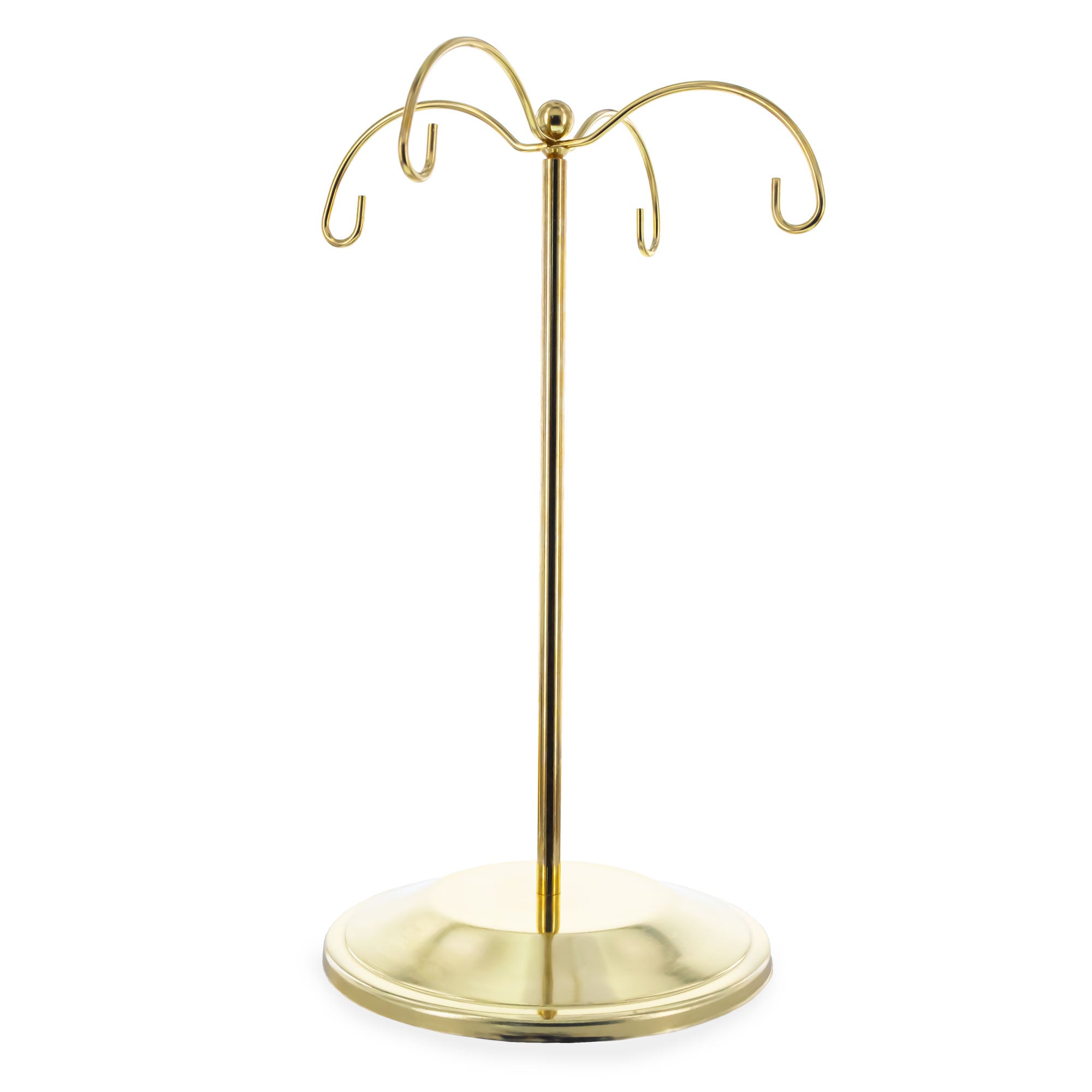 4-Arm Gold Metal Ornament Stand Display 8.5 Inches in Gold color