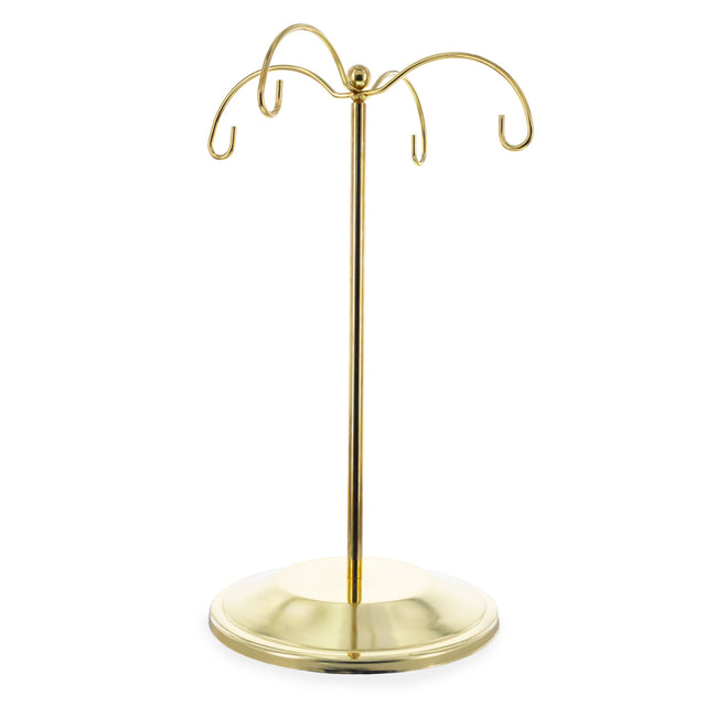 Tall Pole Gold Tone Metal 4 Ornaments Stand 8.5 Inches in Gold color