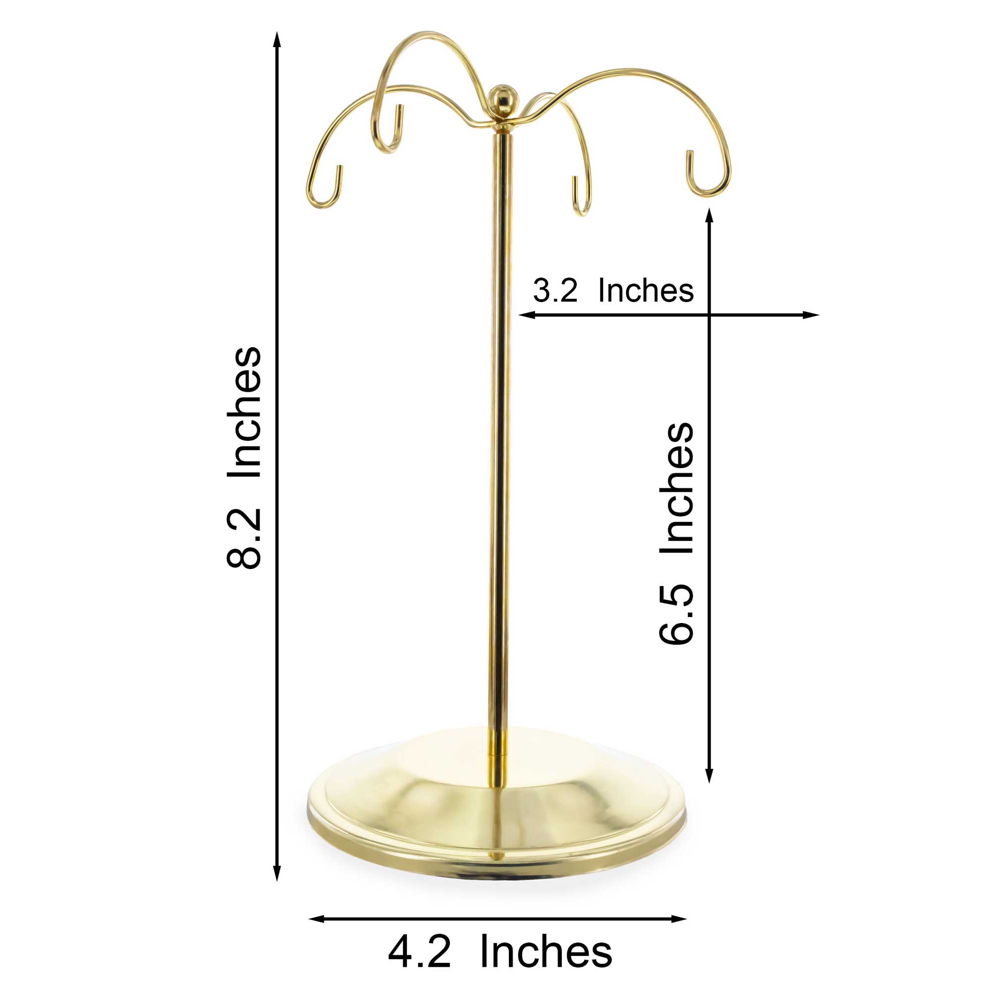 BestPysanky online gift shop sells Ogold ornament display stand 4 hook metal hanger tree style stand hanging decoration holder jewelry hook stand bauble display tabletop display tree gold charm stand crystal holder showcase hook stand for ornaments rotating display stand