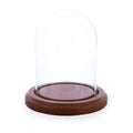 Walnut Wood Base Glass Dome 4 Inches x 3 Inches in Clear color