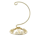 Scroll Base Metal Ornament Stand 7 Inches in Gold color