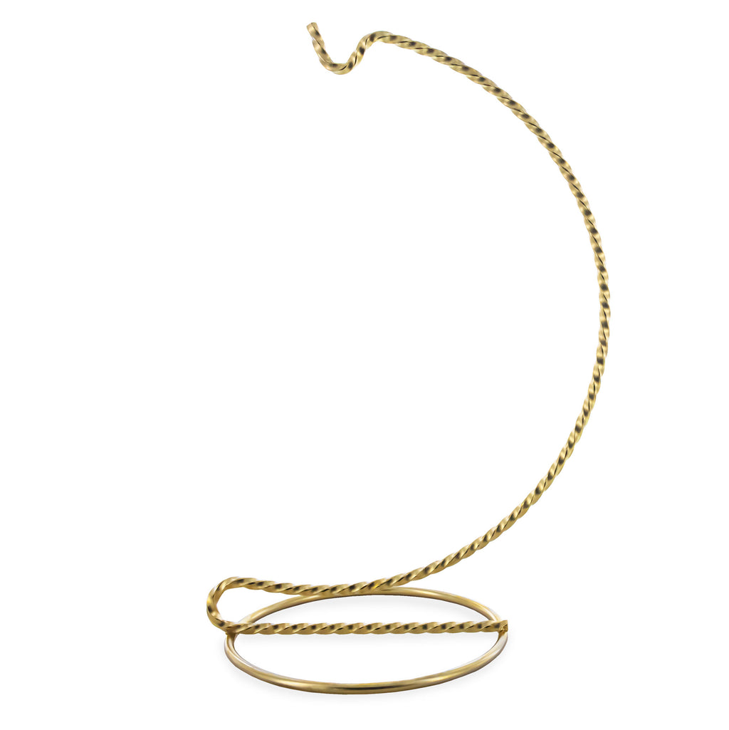 Twisted Wire Curve Gold Metal Ornament Stand Display Holder 6.25 Inches in Gold color
