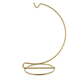 Twisted Wire Curve Gold Tone Metal Ornament Stand Display Holder 6.25 Inches Tall in Gold color