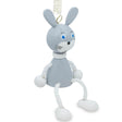 Wood Jumping Rabbit Wooden Doll on a Spring 4 Inches in Gray color