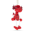 Red Dragon Wooden Doll on a Spring 5.7 Inches in Red color