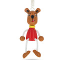 Bear Wooden Doll on a Spring 6 Inches in Multi color