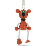 Jumping Tiger Wooden Doll on a Spring 6 Inches in  color