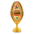Triangles Hand Painted Wooden Pysanky Easter Egg in Multi color Oval