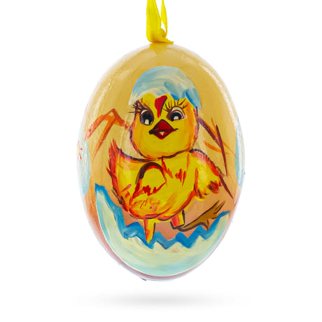 Wood Hatchling Chick Wooden Ornament in Multi color Oval