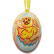 Hatchling Chick Wooden Ornament in Multi color, Oval shape