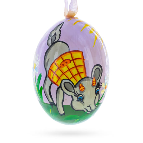 Deer Wooden Christmas Ornament 3 Inches in Multi color Oval