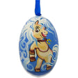 Pony Horse Wooden Christmas Ornament 3 Inches in Multi color, Oval shape