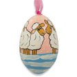 Three Lamb in Winter Wooden Christmas Ornament 3 Inches in Multi color, Oval shape