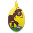 Donkey Wooden Christmas Ornament 3 Inches in Yellow color, Oval shape