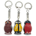 Set of 3 Birds Wooden Key Chains in Multi color