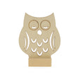 Unfinished Standing Wooden Owl Shape Cutout DIY Craft 3.75 Inches in Beige color