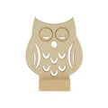 Unfinished Standing Wooden Owl Shape Cutout DIY Craft 3.75 Inches in Beige color