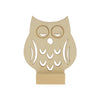 Unfinished Standing Wooden Owl Shape Cutout DIY Craft 3.75 Inches in Beige color,  shape