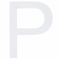 Arial Font White Painted MDF Wood Letter P (6 Inches) in White color