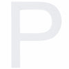 Arial Font White Painted MDF Wood Letter P (6 Inches) in White color,  shape
