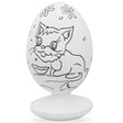 Cat and Dog Wooden Unfinished Easter Egg in White color Oval